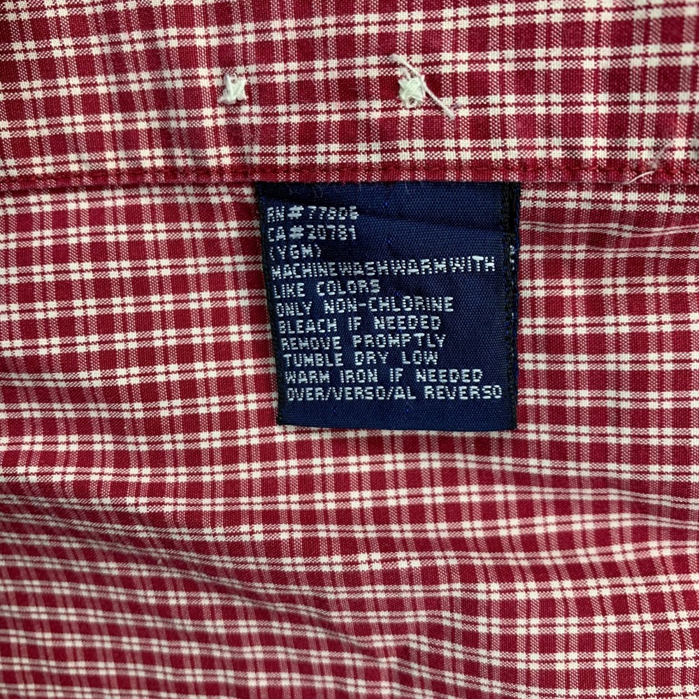 Tommy Hilfiger Button Down Shirt Checkered Plaid Long Sleeve XL - Picture 5 of 11